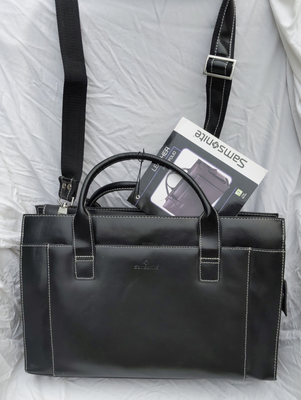 Vintage Samsonite 922055 Black Leather Women's Laptop